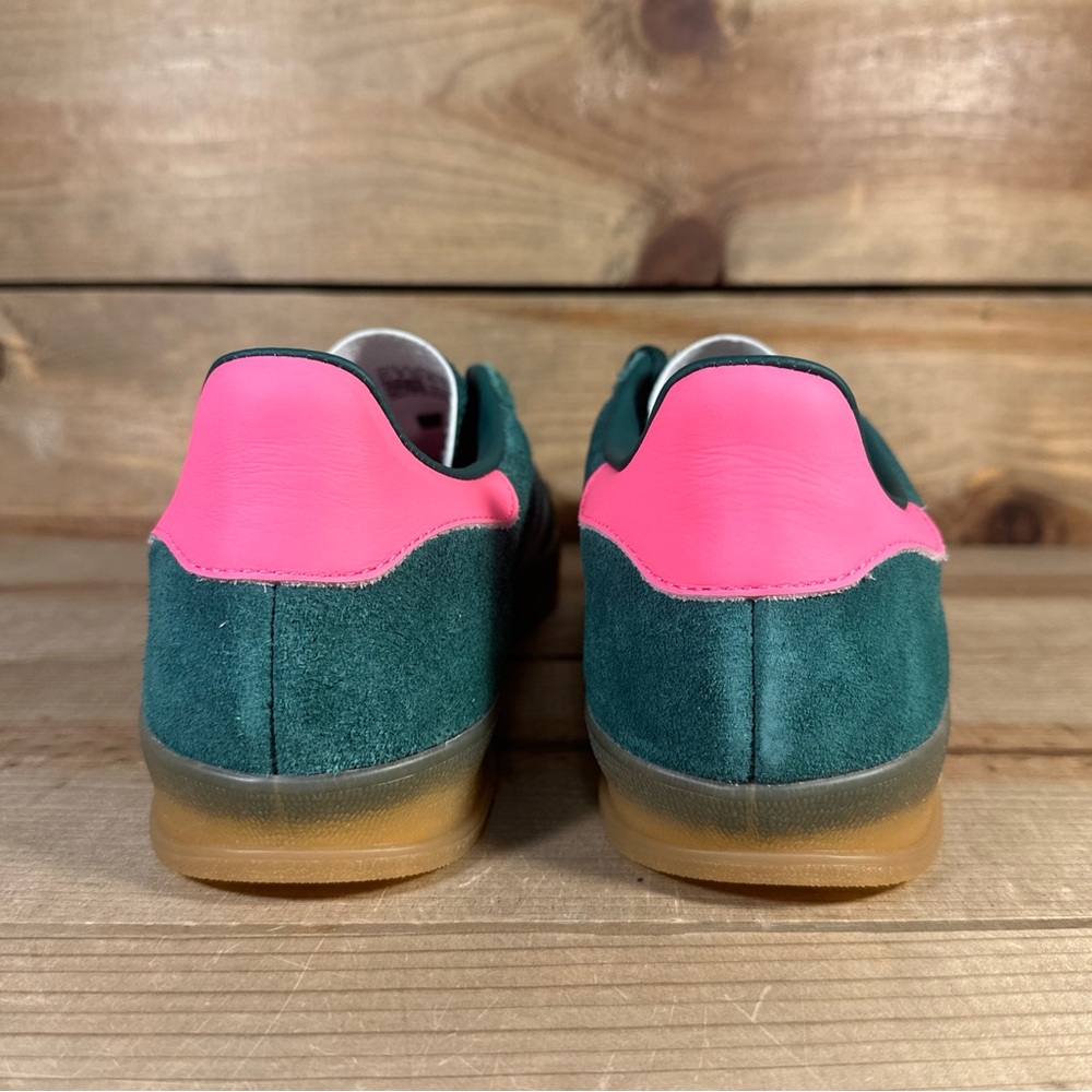 NEW Women's Adidas Gazelle Indoor "Collegiate Green Lucid Pink" Sneakers IG5929 - Picture 4 of 7